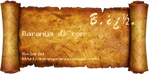 Baranya Áron névjegykártya